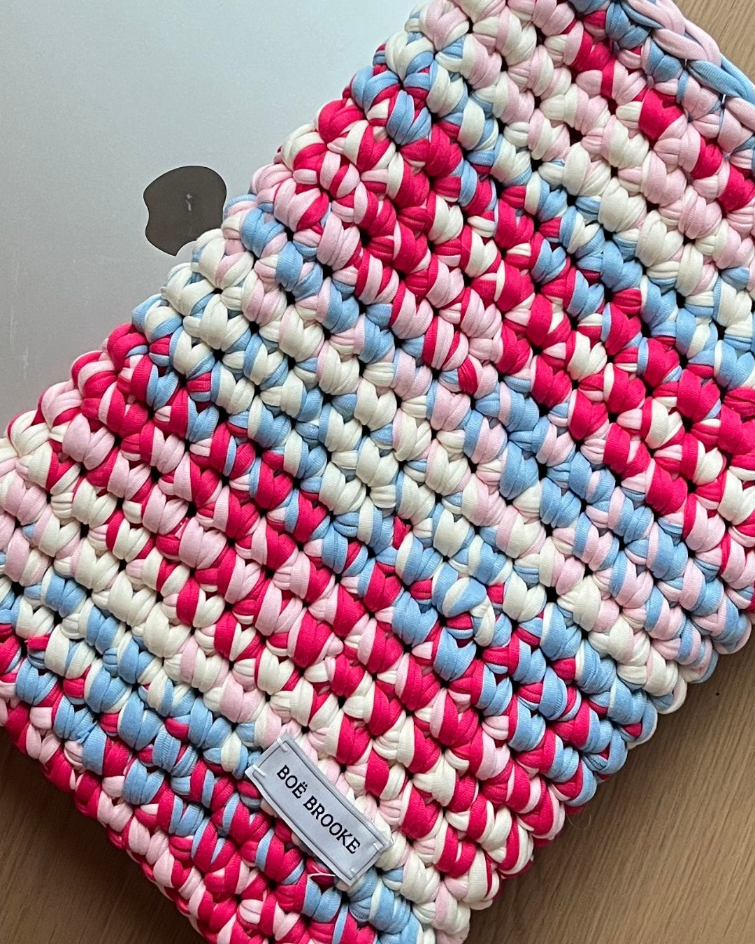 Multi tone crochet laptop sleeve 