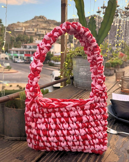 Claudia Bag in Multi-toned Pink and Red