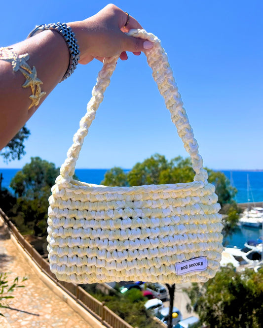 Claudia Bag in Two-toned White and Lemon